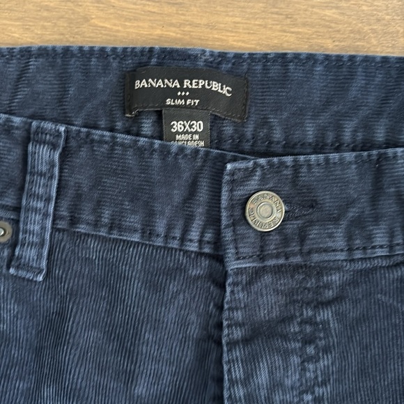 Banana Republic 36x30 Slim Fit Corduroys Navy Blue Mens - Picture 4 of 10
